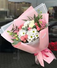 Букет цветов из:  Розы, Лизиантусы и Хризантемы в Темясово
